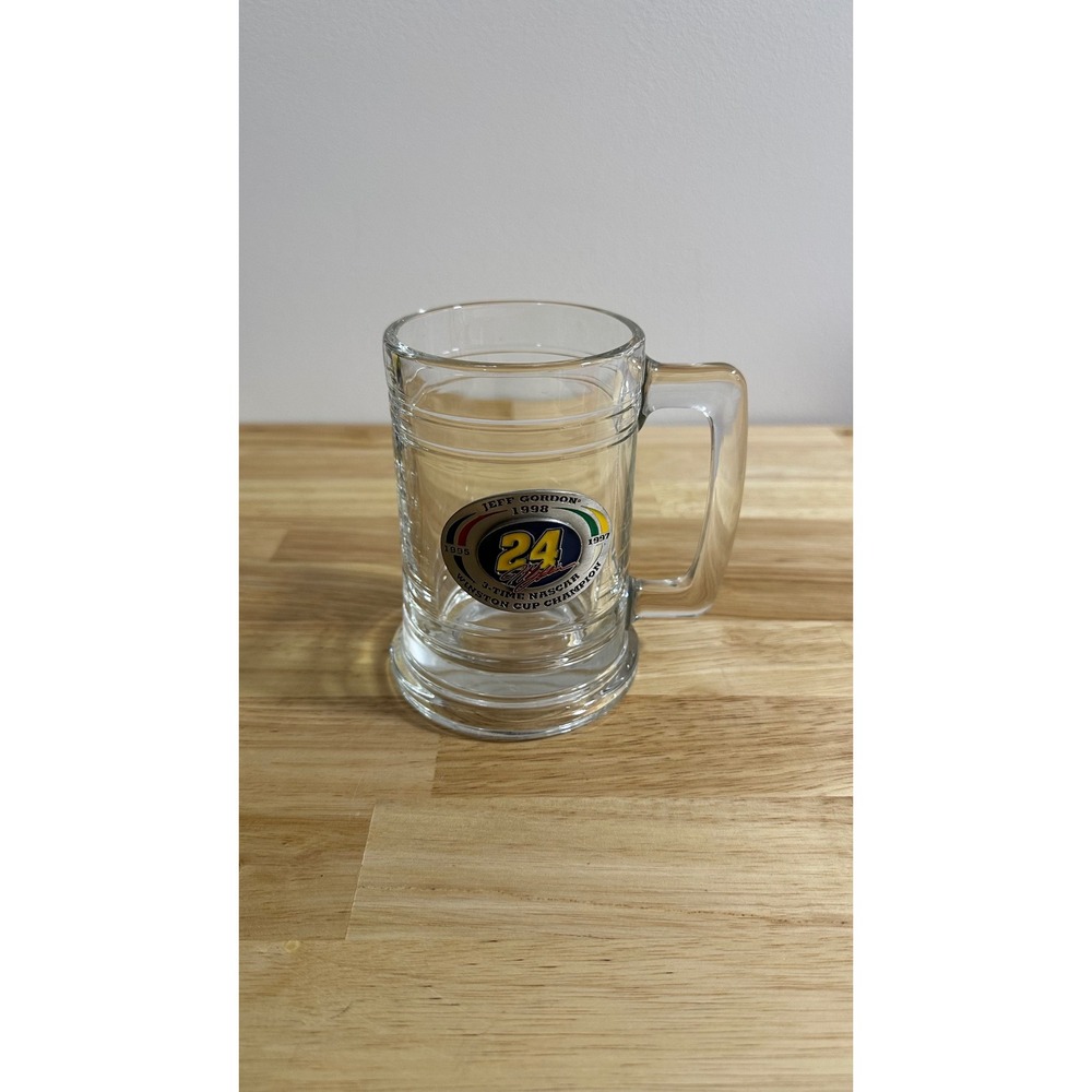Jeff Gordon 1998 3-Time NASCAR Winston Cup Champion Glass Beer Mug 24 Pewter